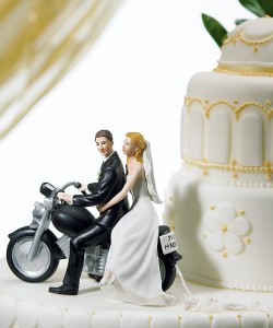 motorcycle wedding cake topper